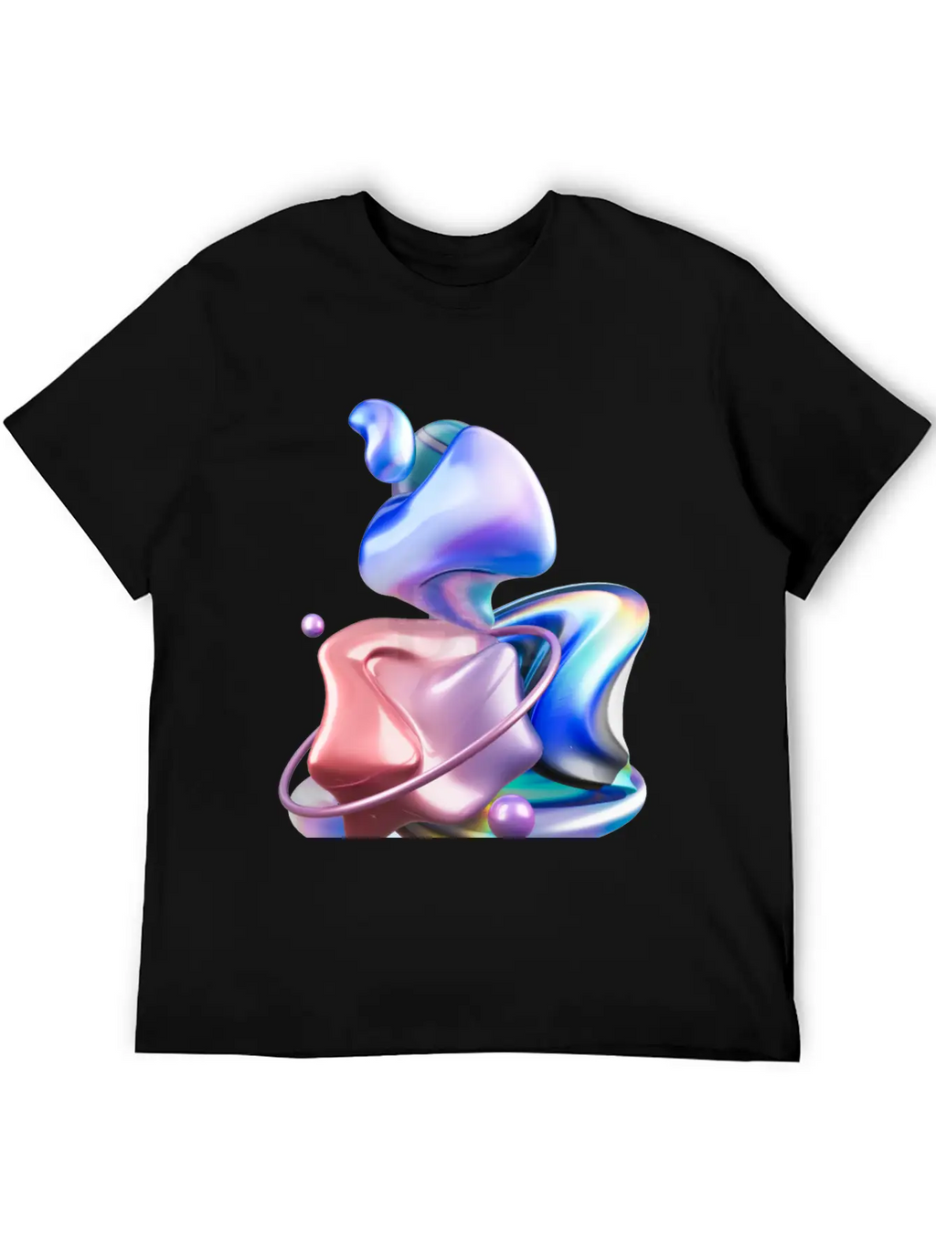 3D Holographic Abstract Basic Graphic T-Shirt – Daily Comfort In Soft Cotton
