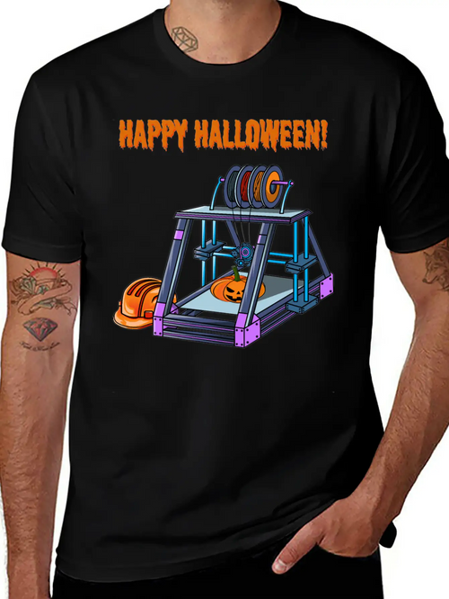 3D Printer #3 Halloween Edition Classic Fit Graphic Tee For Daily Comfort – Unisex Cotton Shirt