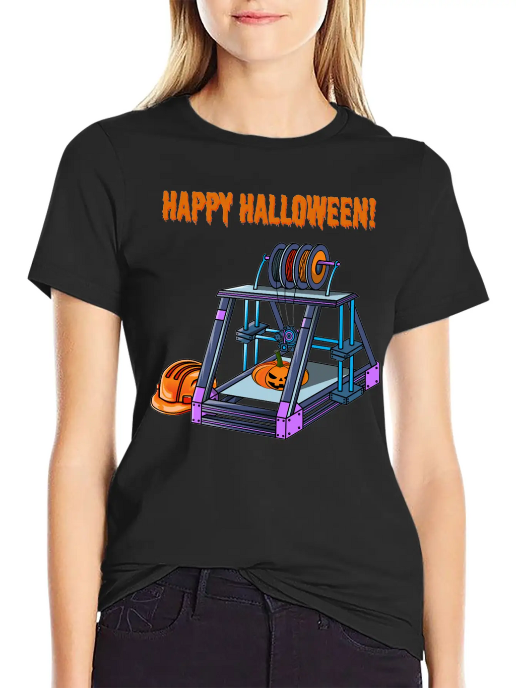 3D Printer #3 Halloween Edition Classic Fit Graphic Tee For Daily Comfort – Unisex Cotton Shirt