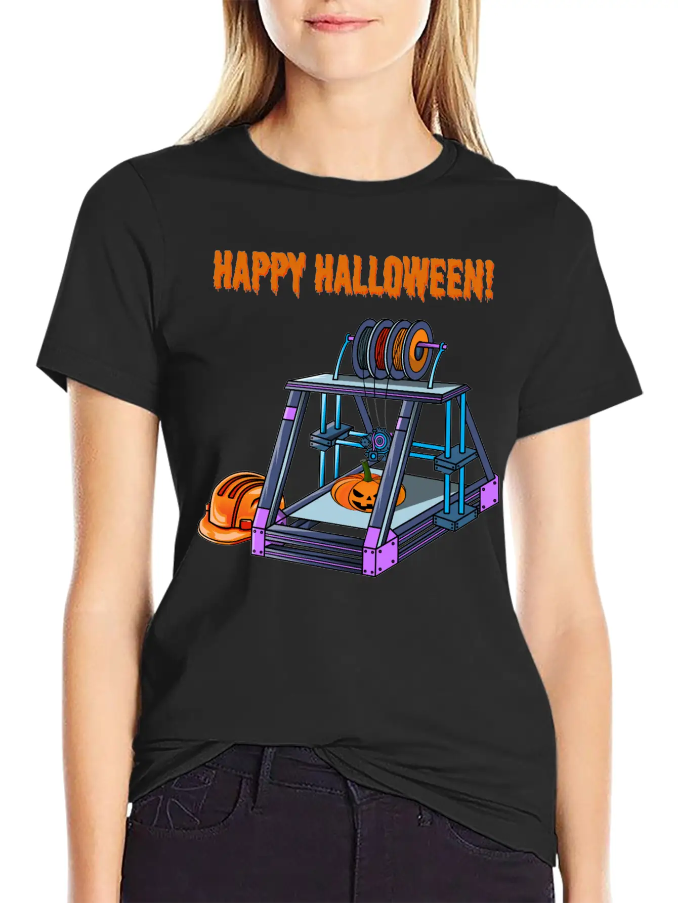 3D Printer #3 Halloween Edition Classic Fit Graphic Tee For Daily Comfort – Unisex Cotton Shirt