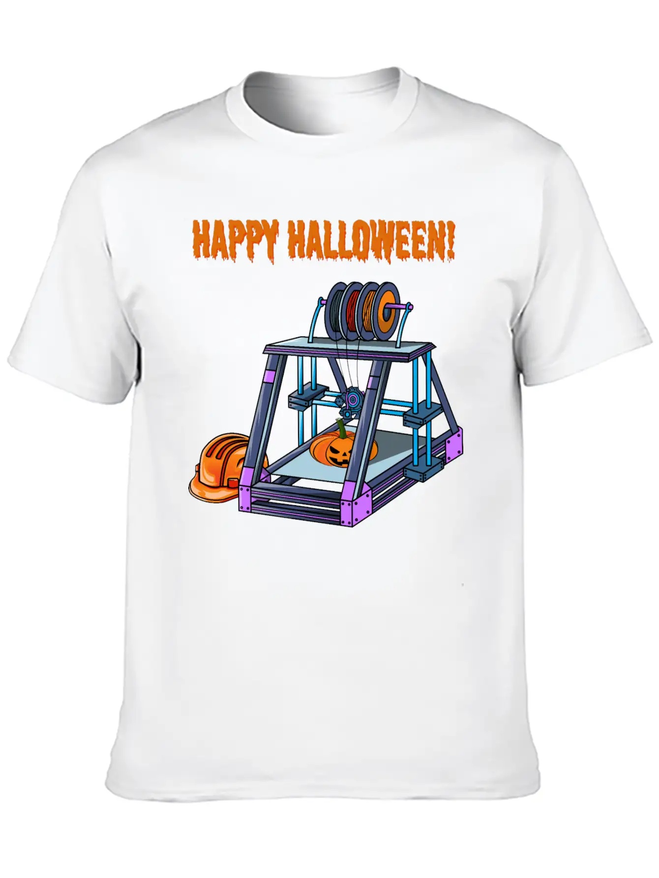 3D Printer #3 Halloween Edition Classic Fit Graphic Tee For Daily Comfort – Unisex Cotton Shirt