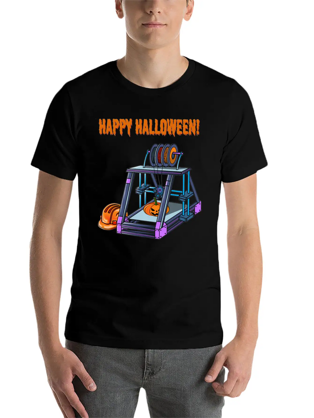 3D Printer #3 Halloween Edition Classic Fit Graphic Tee For Daily Comfort – Unisex Cotton Shirt