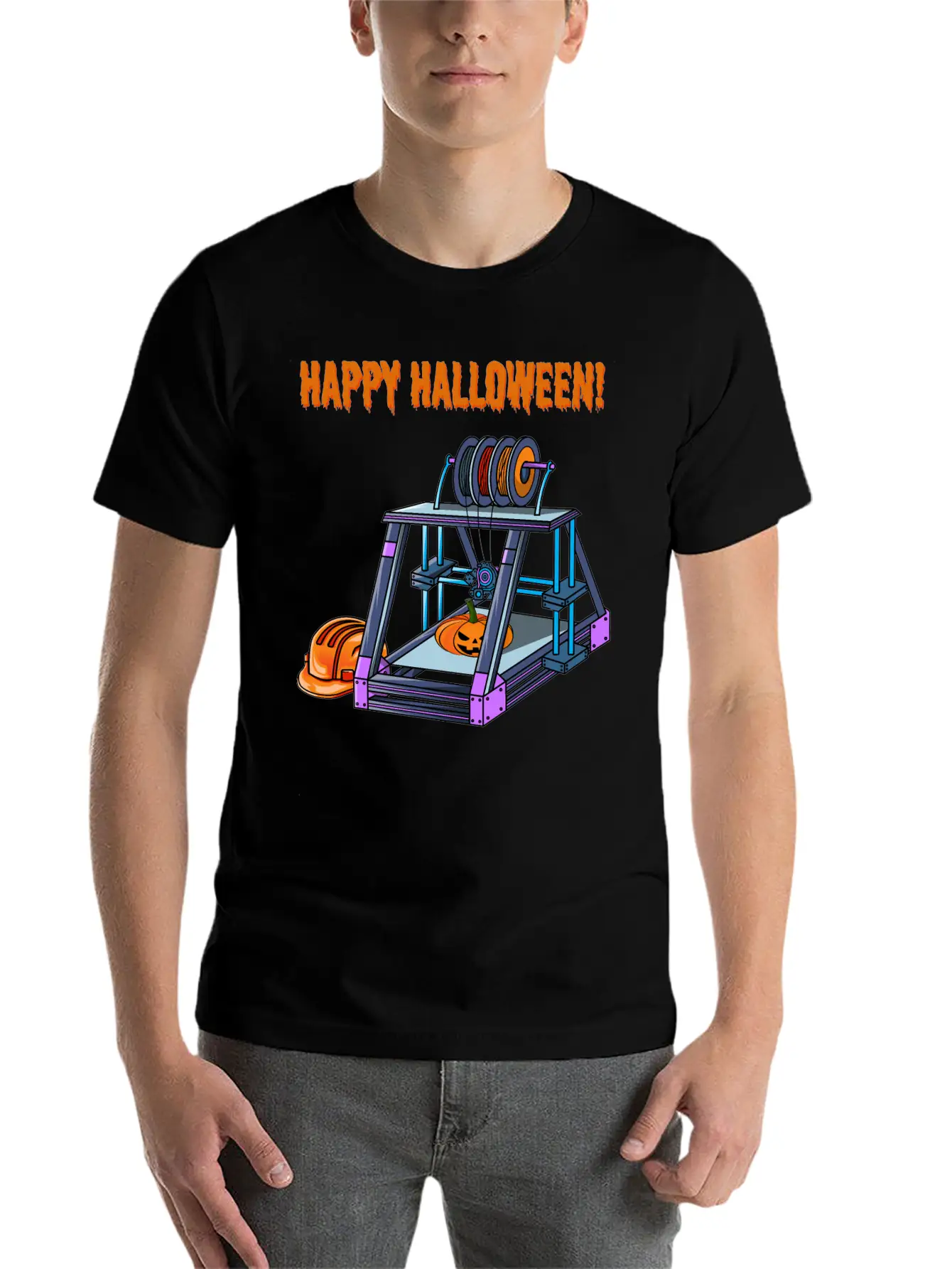 3D Printer #3 Halloween Edition Classic Fit Graphic Tee For Daily Comfort – Unisex Cotton Shirt