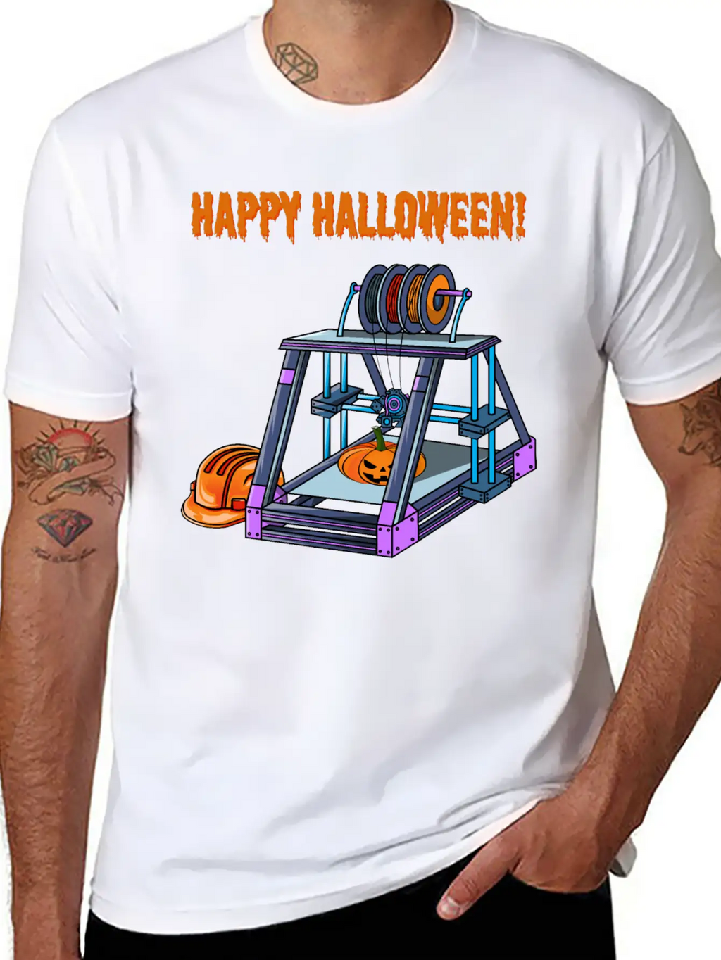 3D Printer #3 Halloween Edition Classic Fit Graphic Tee For Daily Comfort – Unisex Cotton Shirt