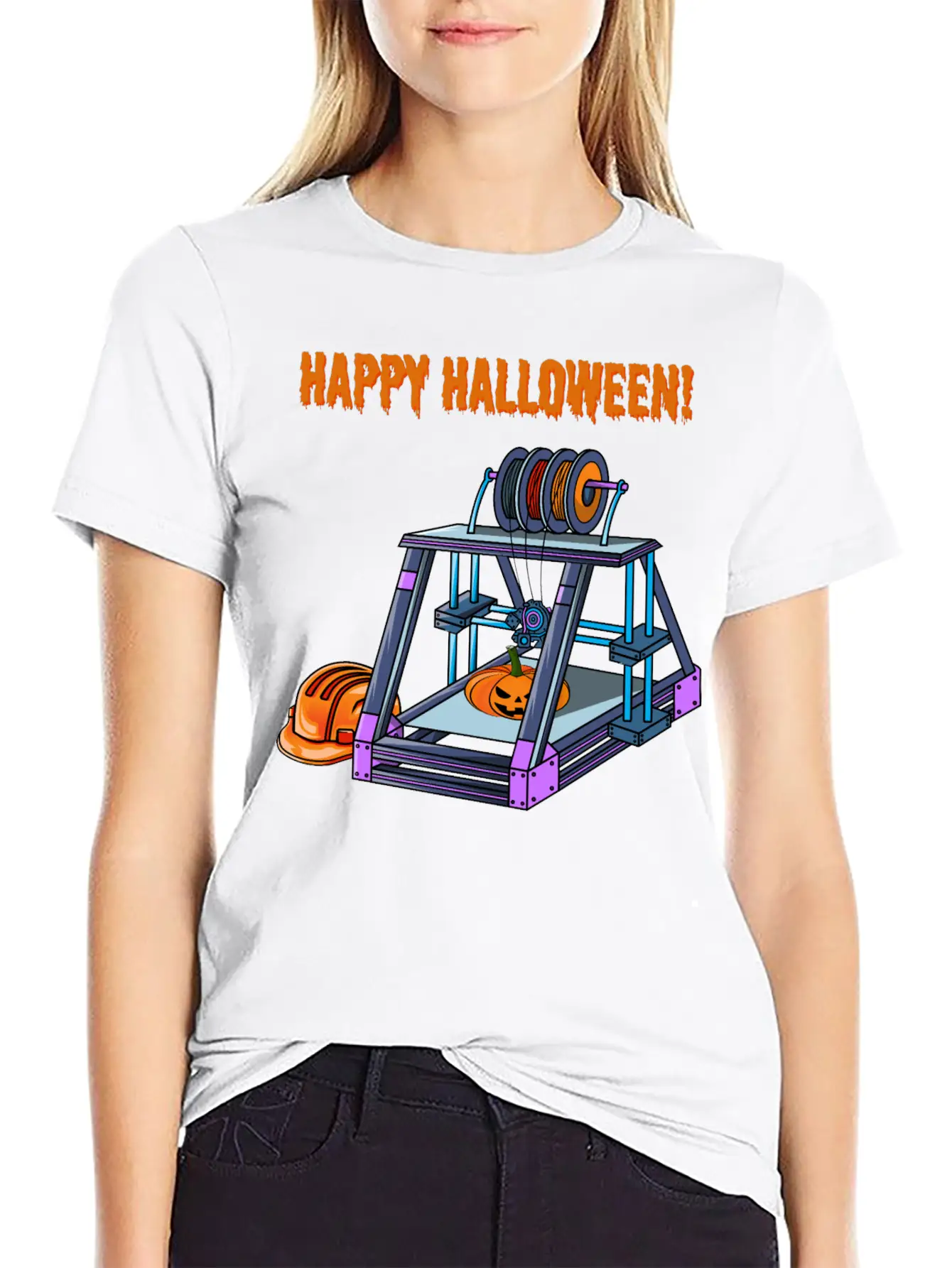3D Printer #3 Halloween Edition Classic Fit Graphic Tee For Daily Comfort – Unisex Cotton Shirt