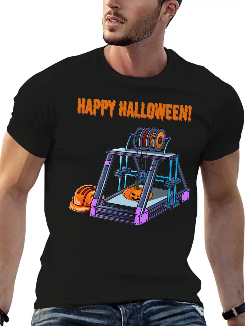 3D Printer #3 Halloween Edition Classic Fit Graphic Tee For Daily Comfort – Unisex Cotton Shirt