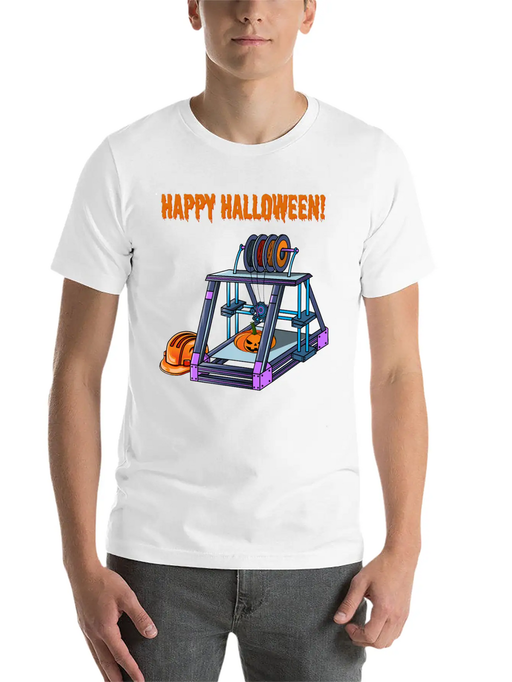 3D Printer #3 Halloween Edition Classic Fit Graphic Tee For Daily Comfort – Unisex Cotton Shirt