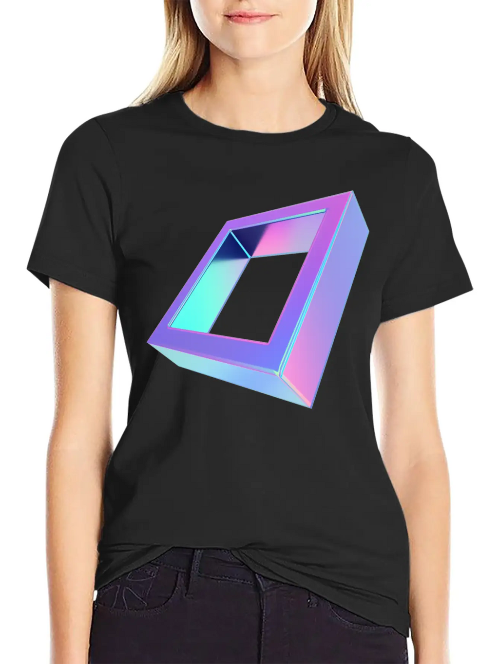 3d Squar Design Classic Fit Graphic Tee For Daily Comfort – Unisex Cotton Shirt