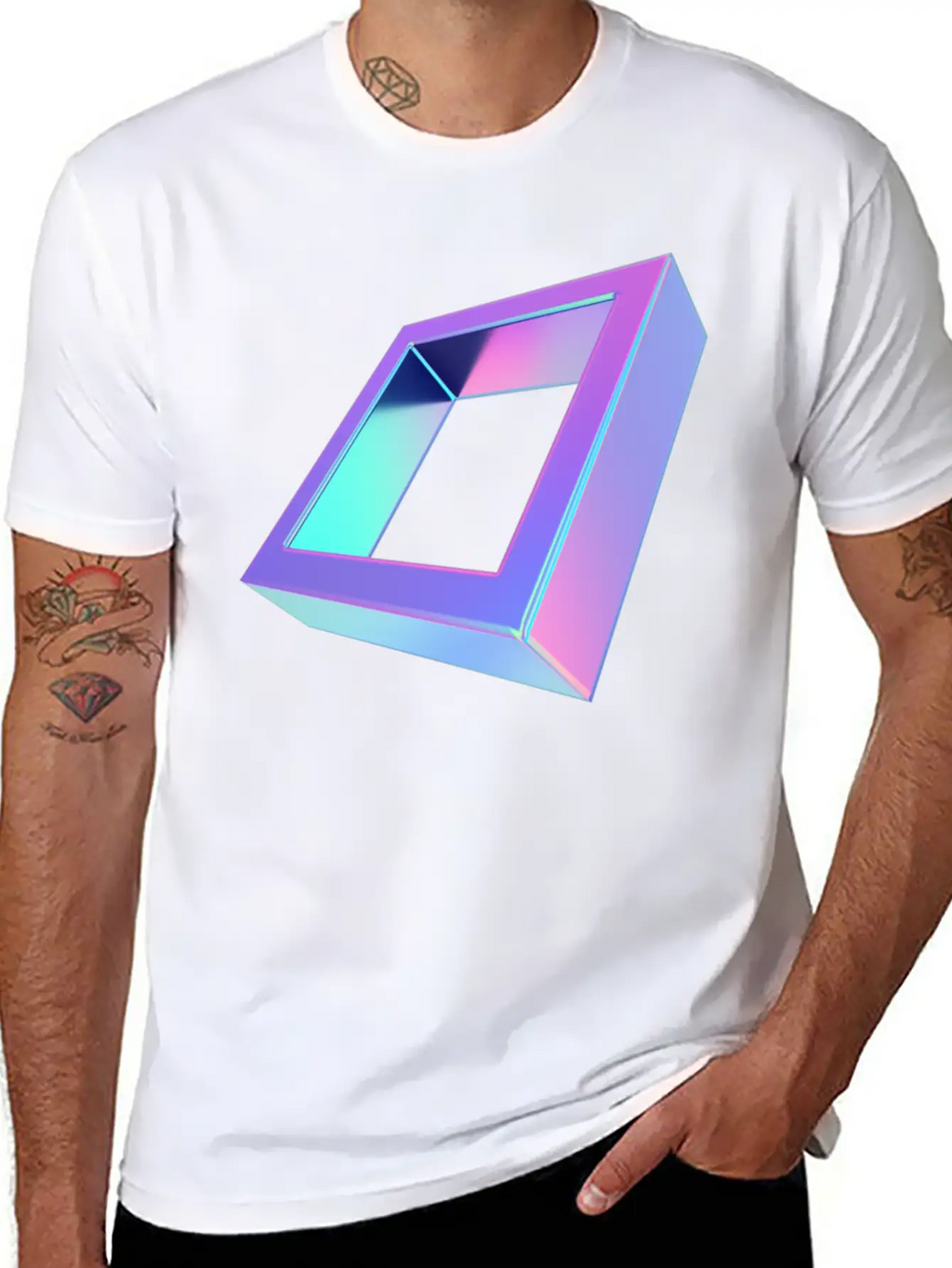 3d Squar Design Classic Fit Graphic Tee For Daily Comfort – Unisex Cotton Shirt