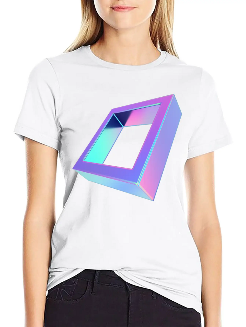 3d Squar Design Classic Fit Graphic Tee For Daily Comfort – Unisex Cotton Shirt