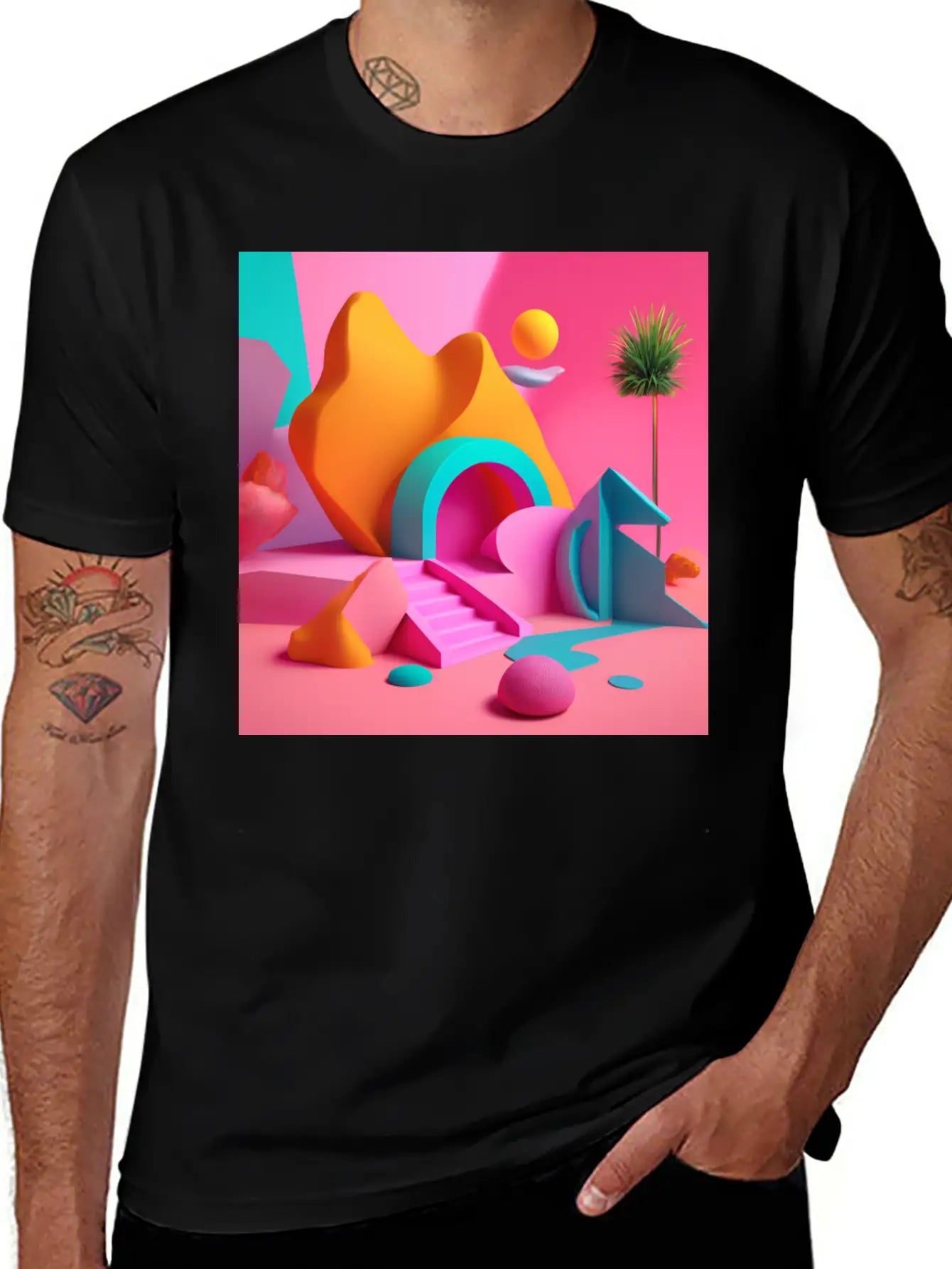 3D Surrealism Art Design Breathable Soft Cotton T-Shirt – Timeless Casual Look