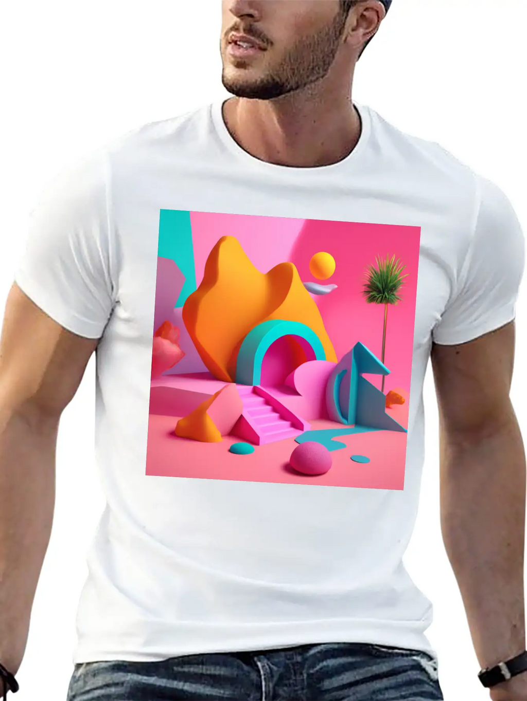 3D Surrealism Art Design Breathable Soft Cotton T-Shirt – Timeless Casual Look