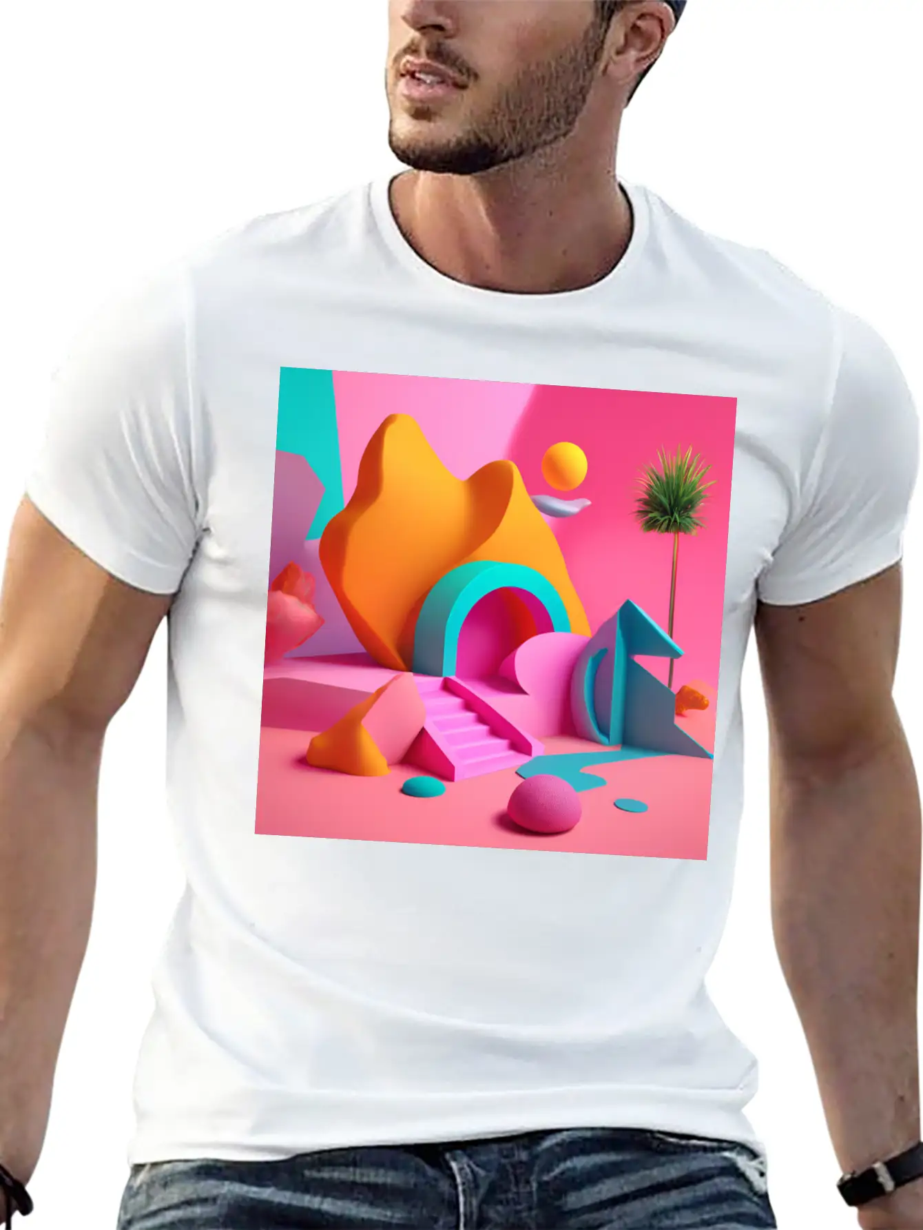 3D Surrealism Art Design Breathable Soft Cotton T-Shirt – Timeless Casual Look