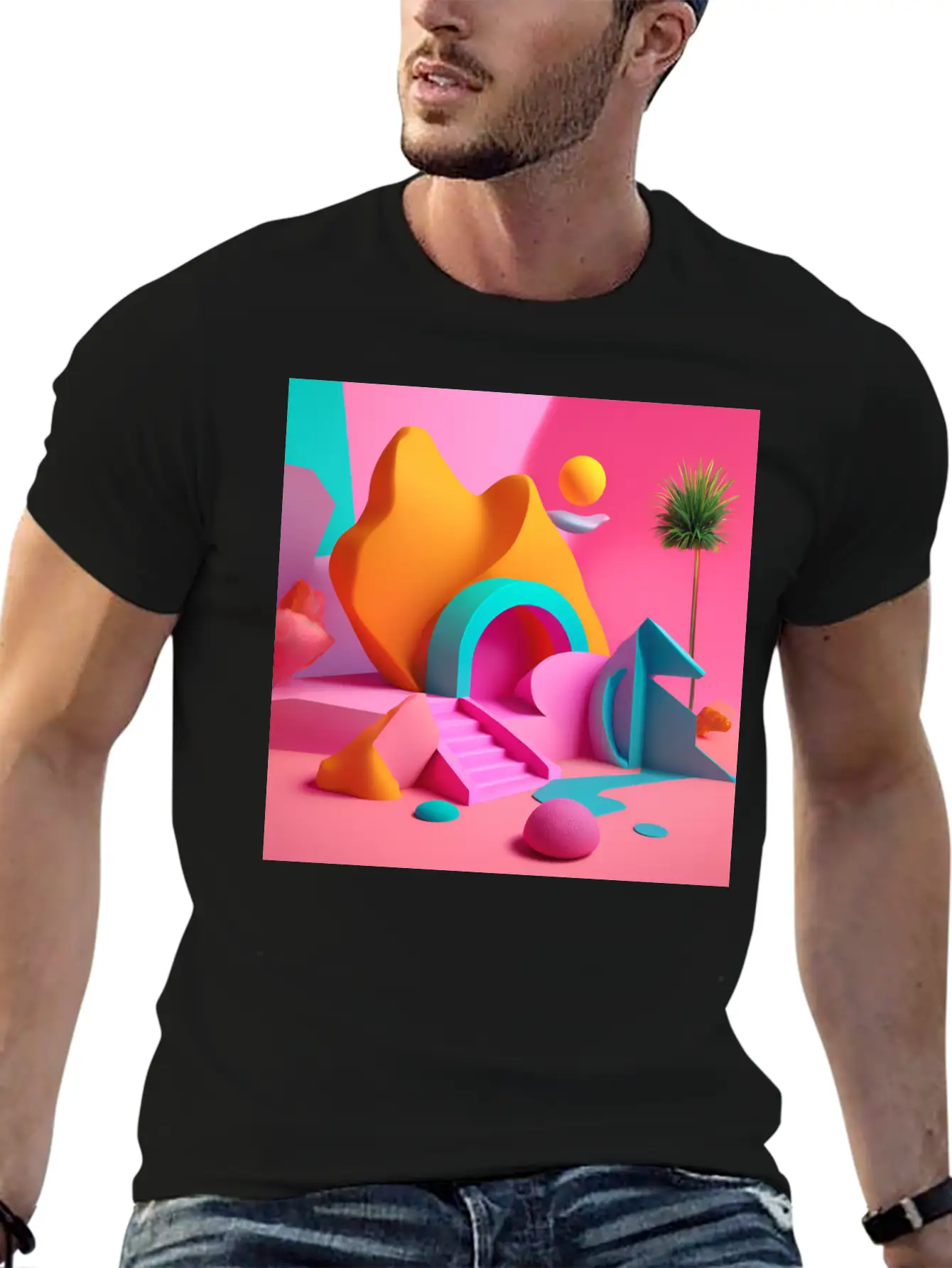 3D Surrealism Art Design Breathable Soft Cotton T-Shirt – Timeless Casual Look