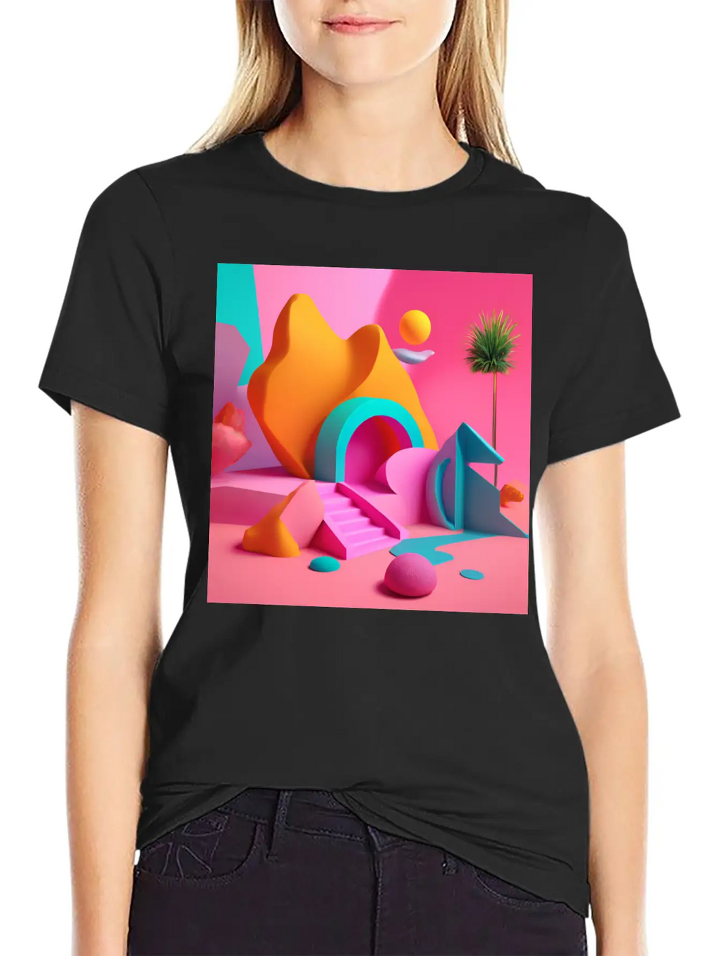 3D Surrealism Art Design Breathable Soft Cotton T-Shirt – Timeless Casual Look