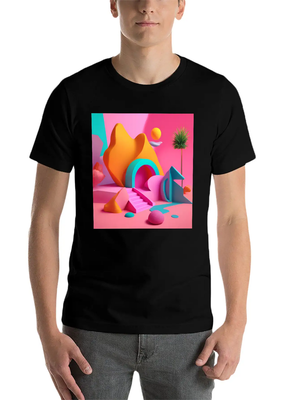 3D Surrealism Art Design Breathable Soft Cotton T-Shirt – Timeless Casual Look