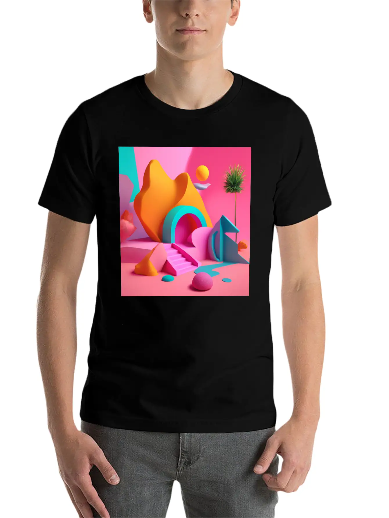 3D Surrealism Art Design Breathable Soft Cotton T-Shirt – Timeless Casual Look