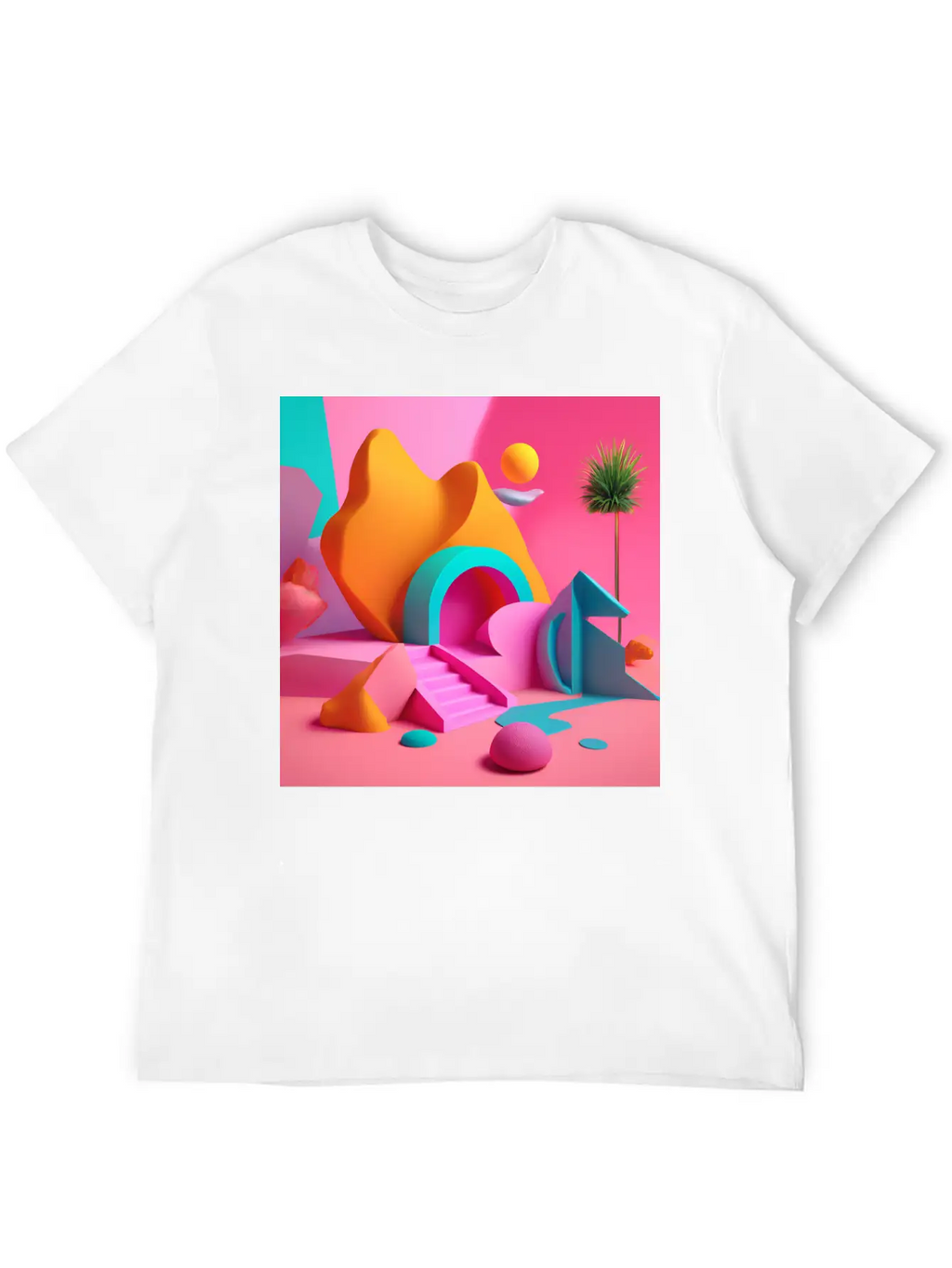 3D Surrealism Art Design Breathable Soft Cotton T-Shirt – Timeless Casual Look