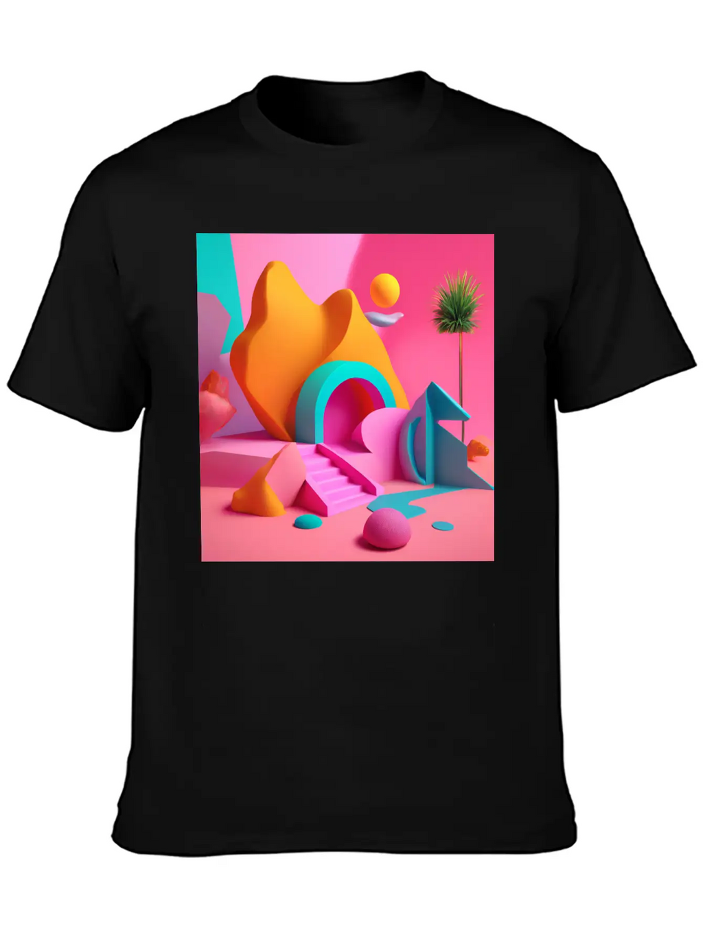 3D Surrealism Art Design Breathable Soft Cotton T-Shirt – Timeless Casual Look