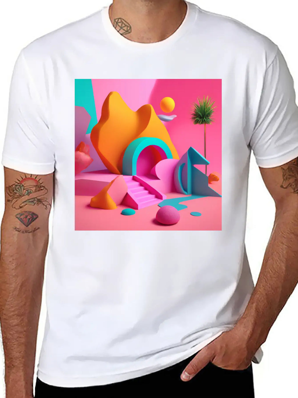 3D Surrealism Art Design Breathable Soft Cotton T-Shirt – Timeless Casual Look