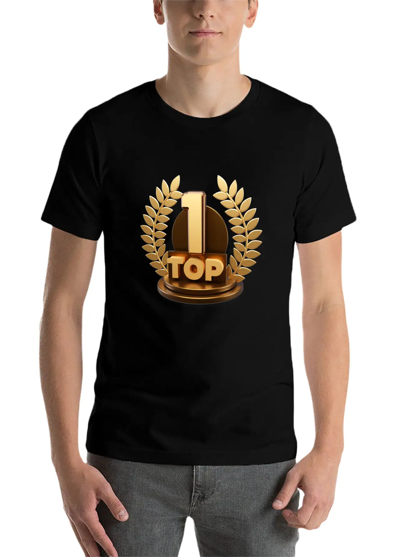 3d Top Trophy For First Winner Design Comfortable Minimalist Graphic Tee – Summer Style Essential