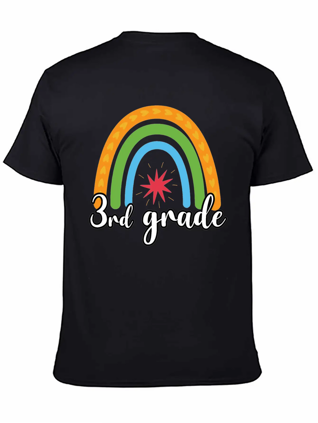 3rd Grade Rainbow Simple Everyday Graphic Tee – Lightweight Summer Wear