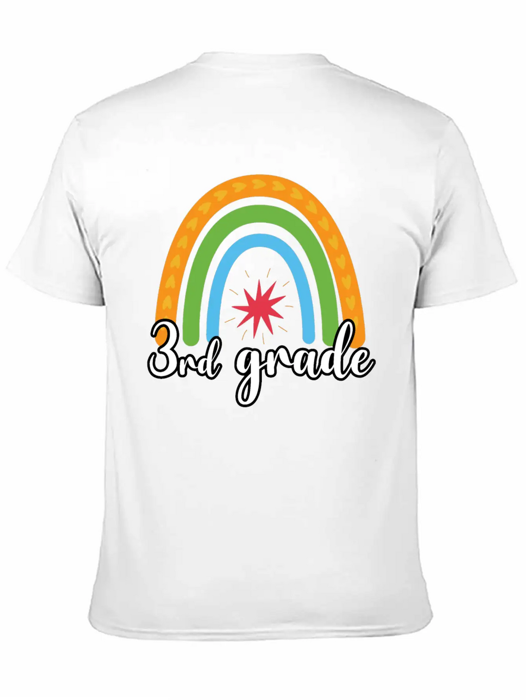 3rd Grade Rainbow Simple Everyday Graphic Tee – Lightweight Summer Wear