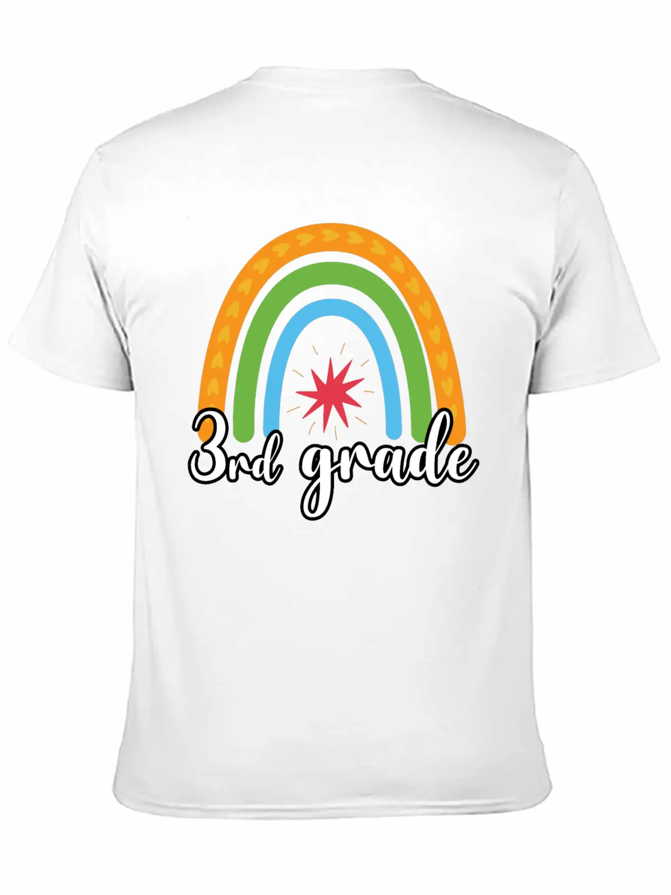 3rd Grade Rainbow Simple Everyday Graphic Tee – Lightweight Summer Wear