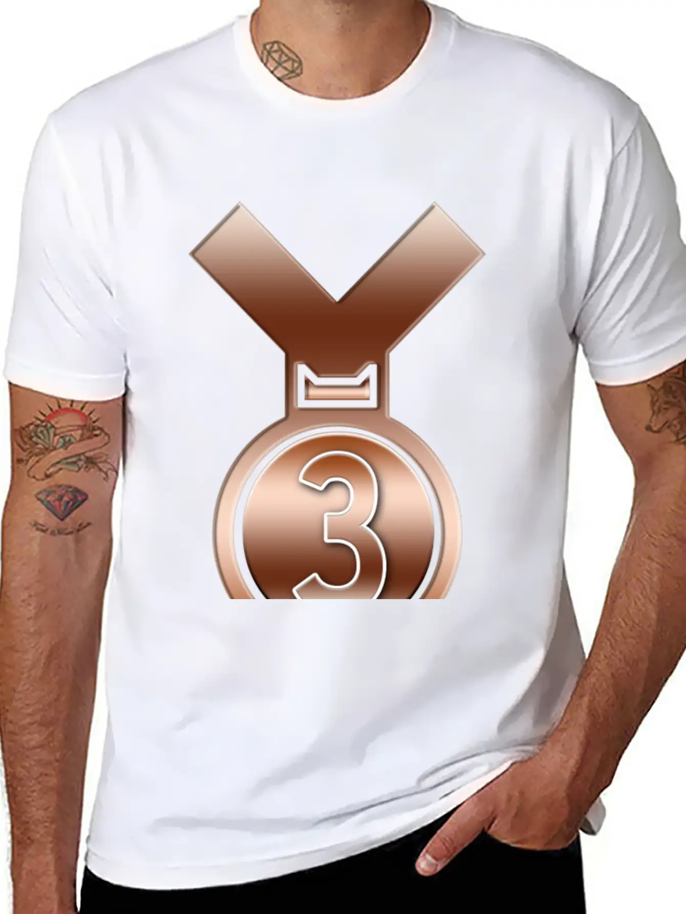 3rd Place Bronze Achievement Award Medal Breathable Soft Cotton T-Shirt – Timeless Casual Look