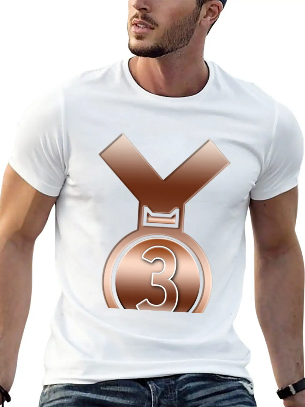 3rd Place Bronze Achievement Award Medal Breathable Soft Cotton T-Shirt – Timeless Casual Look