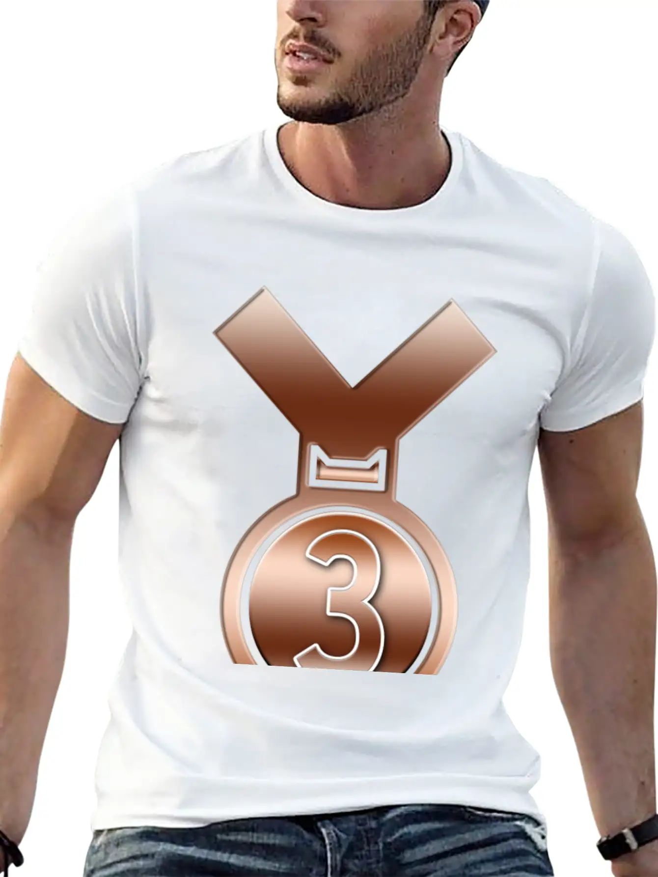 3rd Place Bronze Achievement Award Medal Breathable Soft Cotton T-Shirt – Timeless Casual Look