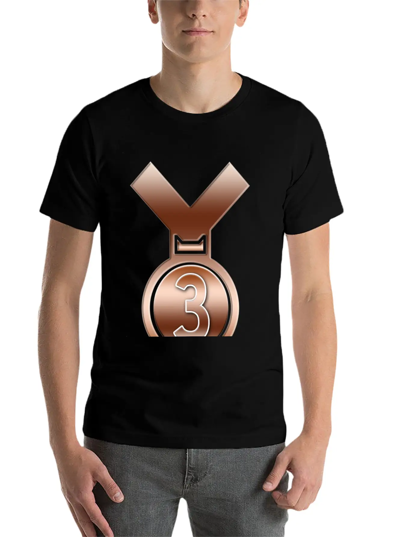 3rd Place Bronze Achievement Award Medal Breathable Soft Cotton T-Shirt – Timeless Casual Look