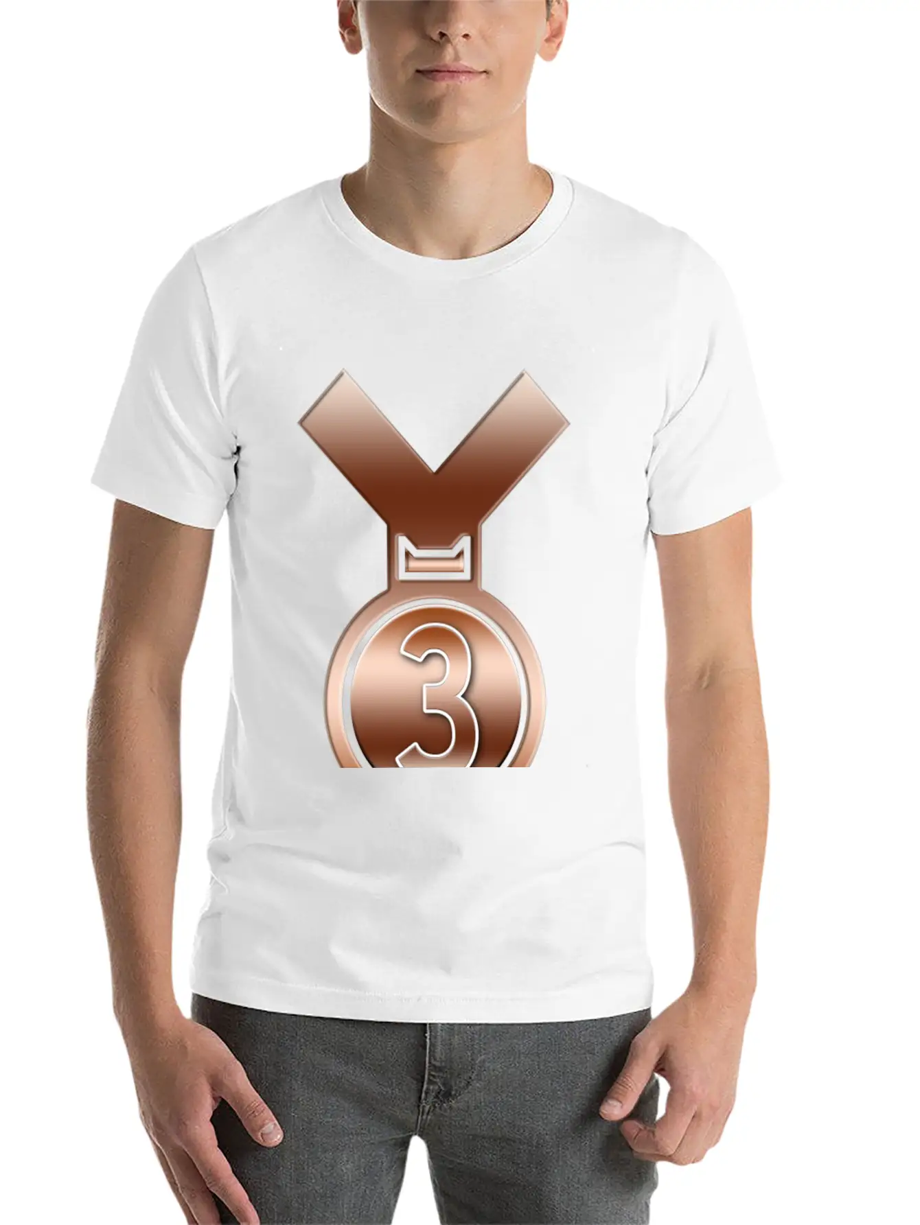 3rd Place Bronze Achievement Award Medal Breathable Soft Cotton T-Shirt – Timeless Casual Look
