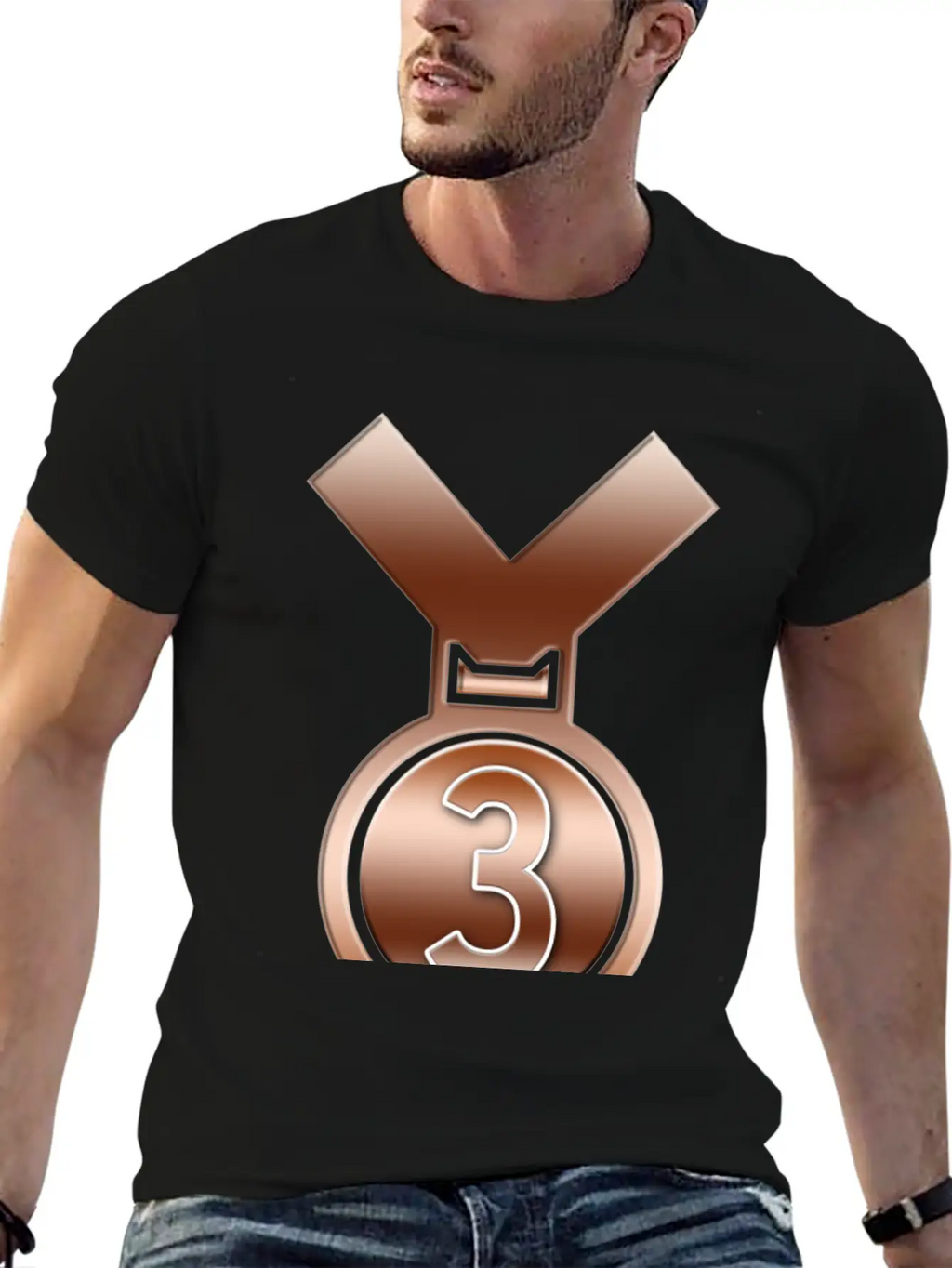 3rd Place Bronze Achievement Award Medal Breathable Soft Cotton T-Shirt – Timeless Casual Look