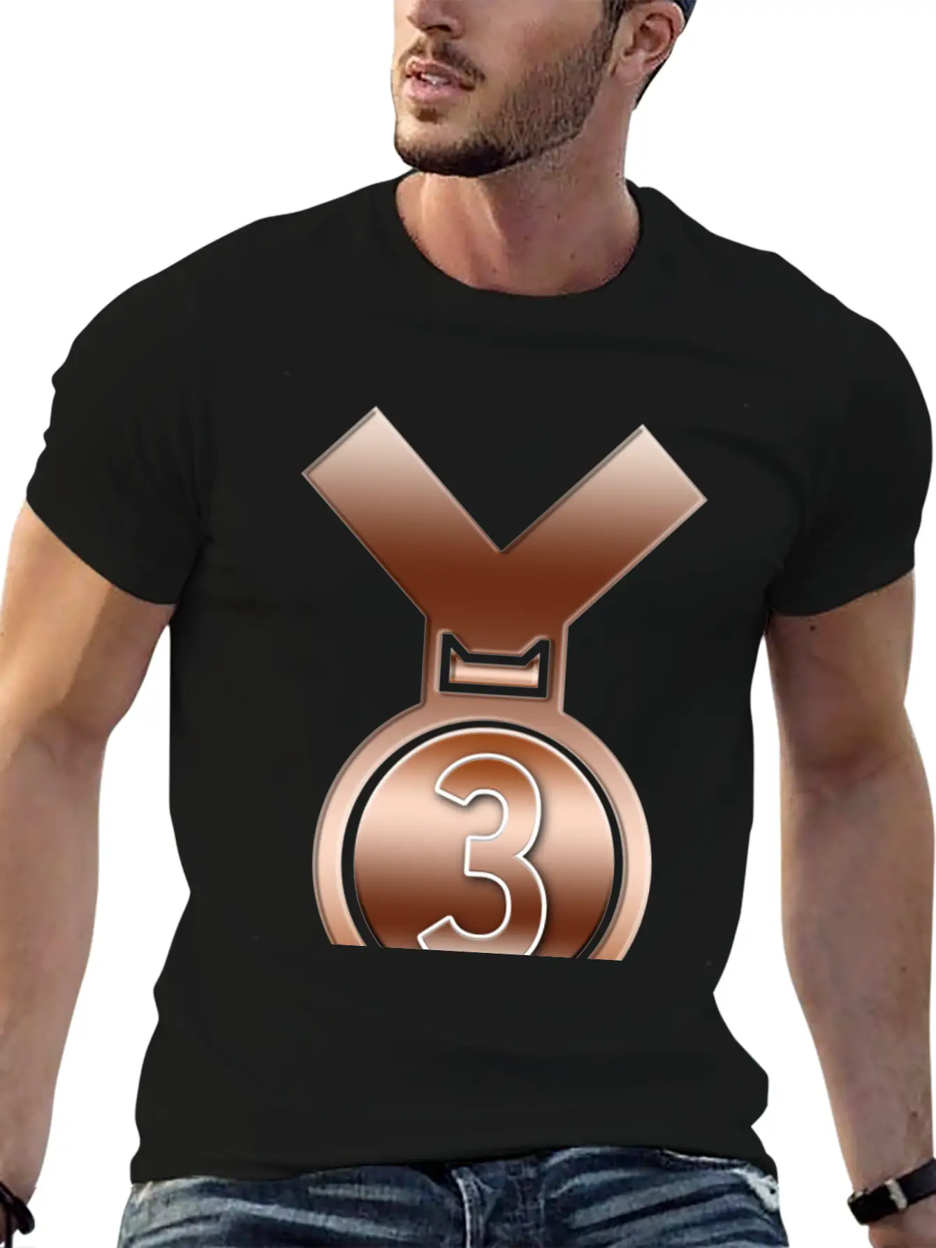 3rd Place Bronze Achievement Award Medal Breathable Soft Cotton T-Shirt – Timeless Casual Look