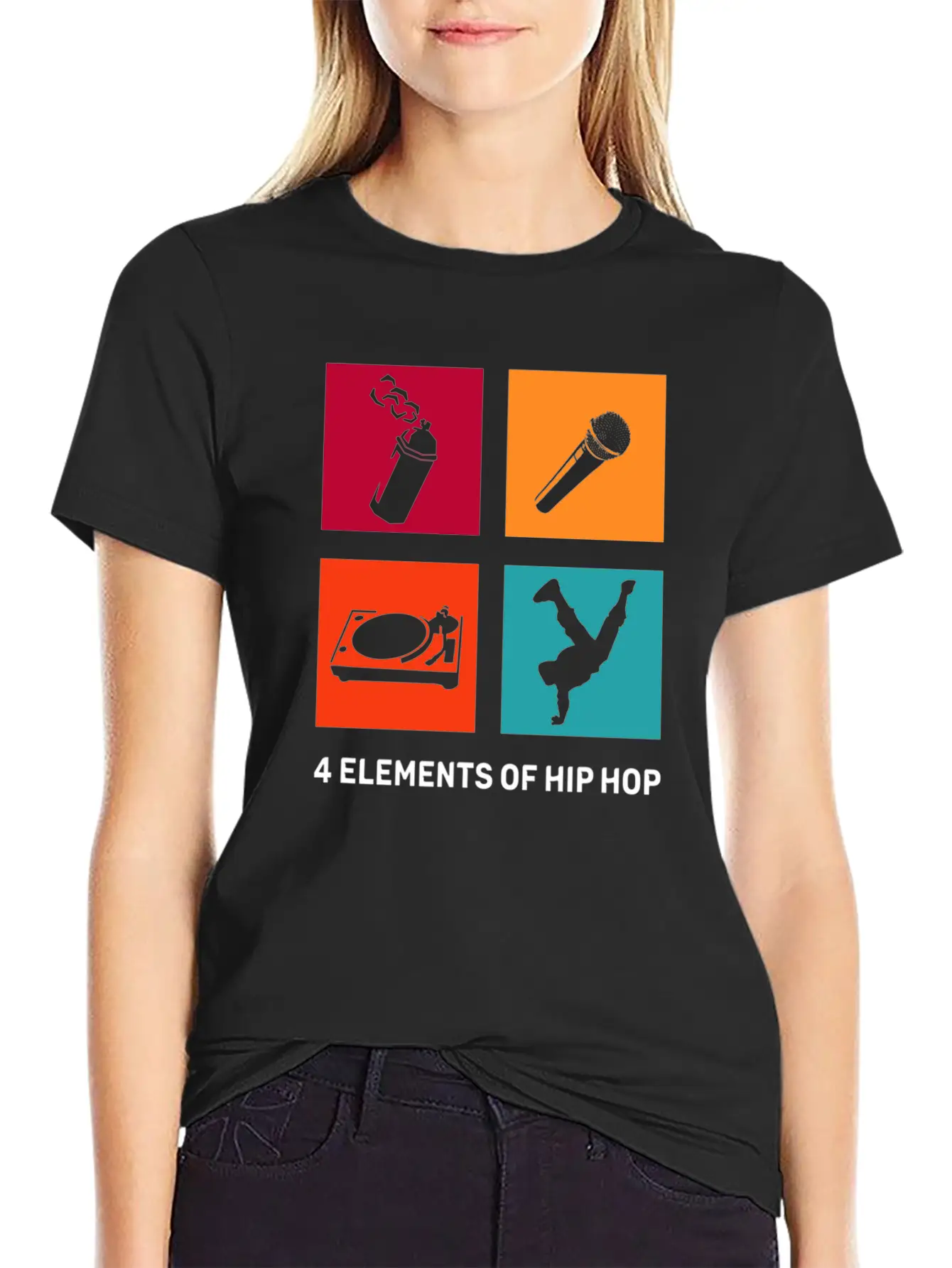 4 Elements Of Hip Hop DJ BBoy Graffiti Vintage Basic Graphic T-Shirt – Daily Comfort In Soft Cotton