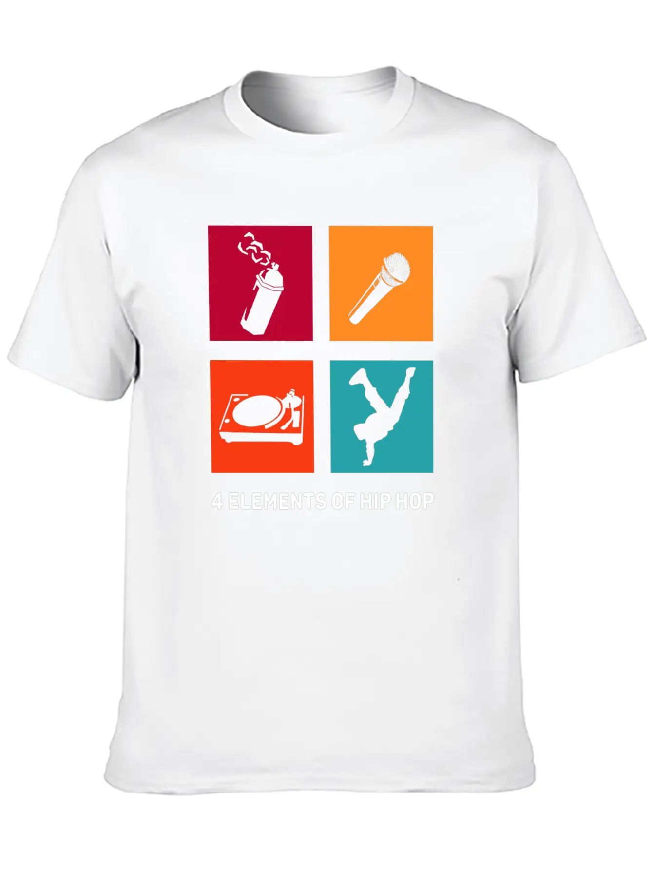 4 Elements Of Hip Hop DJ BBoy Graffiti Vintage Basic Graphic T-Shirt – Daily Comfort In Soft Cotton