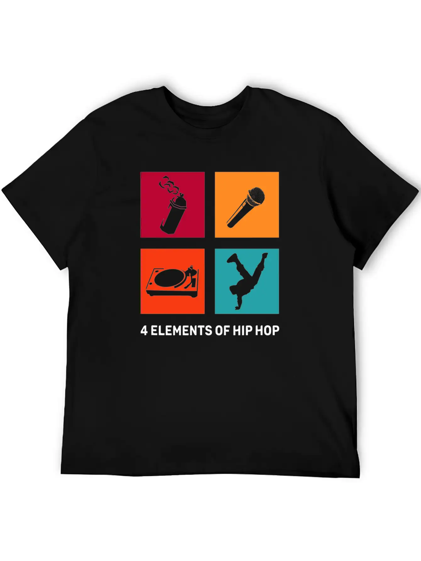 4 Elements Of Hip Hop DJ BBoy Graffiti Vintage Basic Graphic T-Shirt – Daily Comfort In Soft Cotton