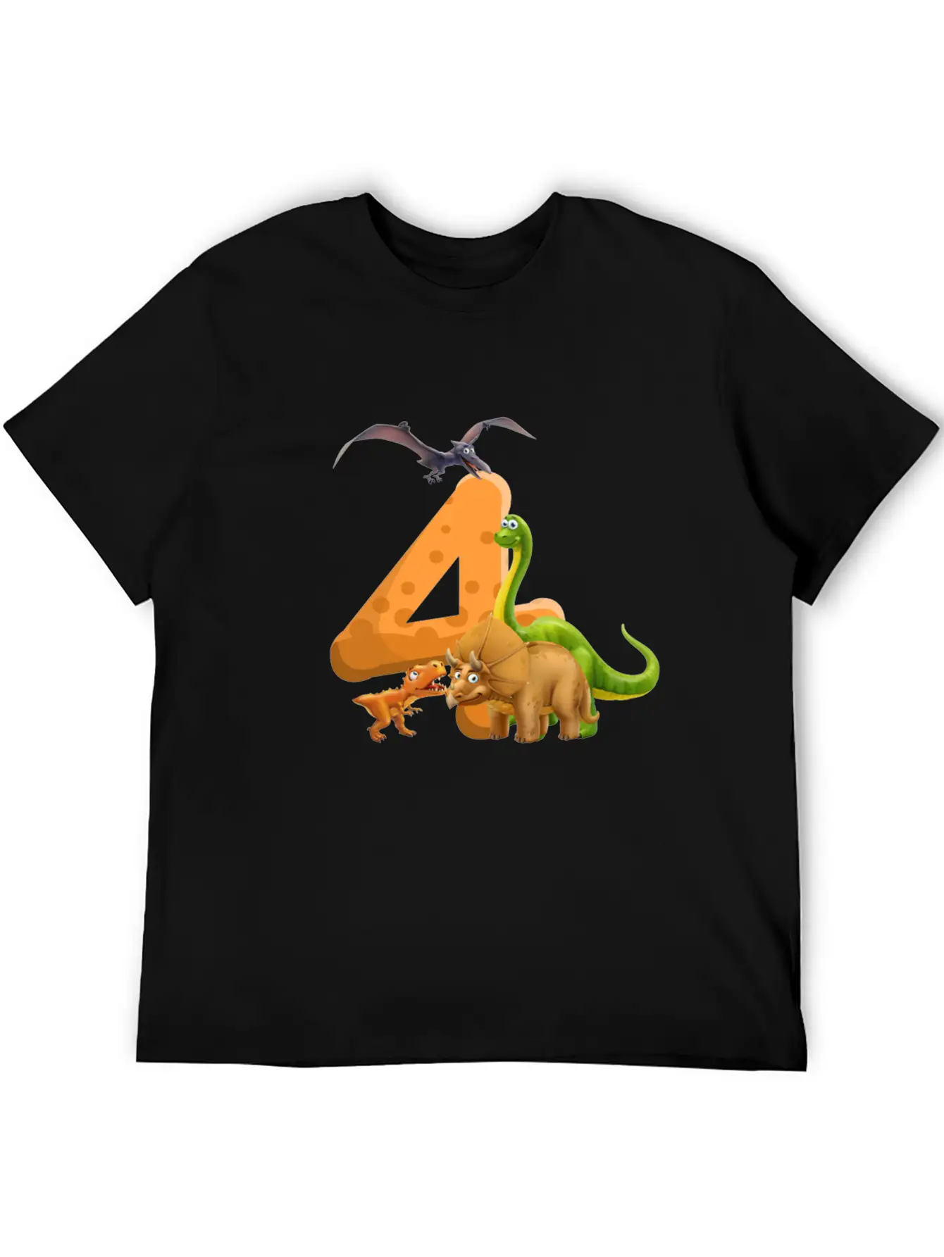 4 Year Old Boy Dinosaur 4th Birthday Timeless Short Sleeve Tee – Comfy And Minimalist Design