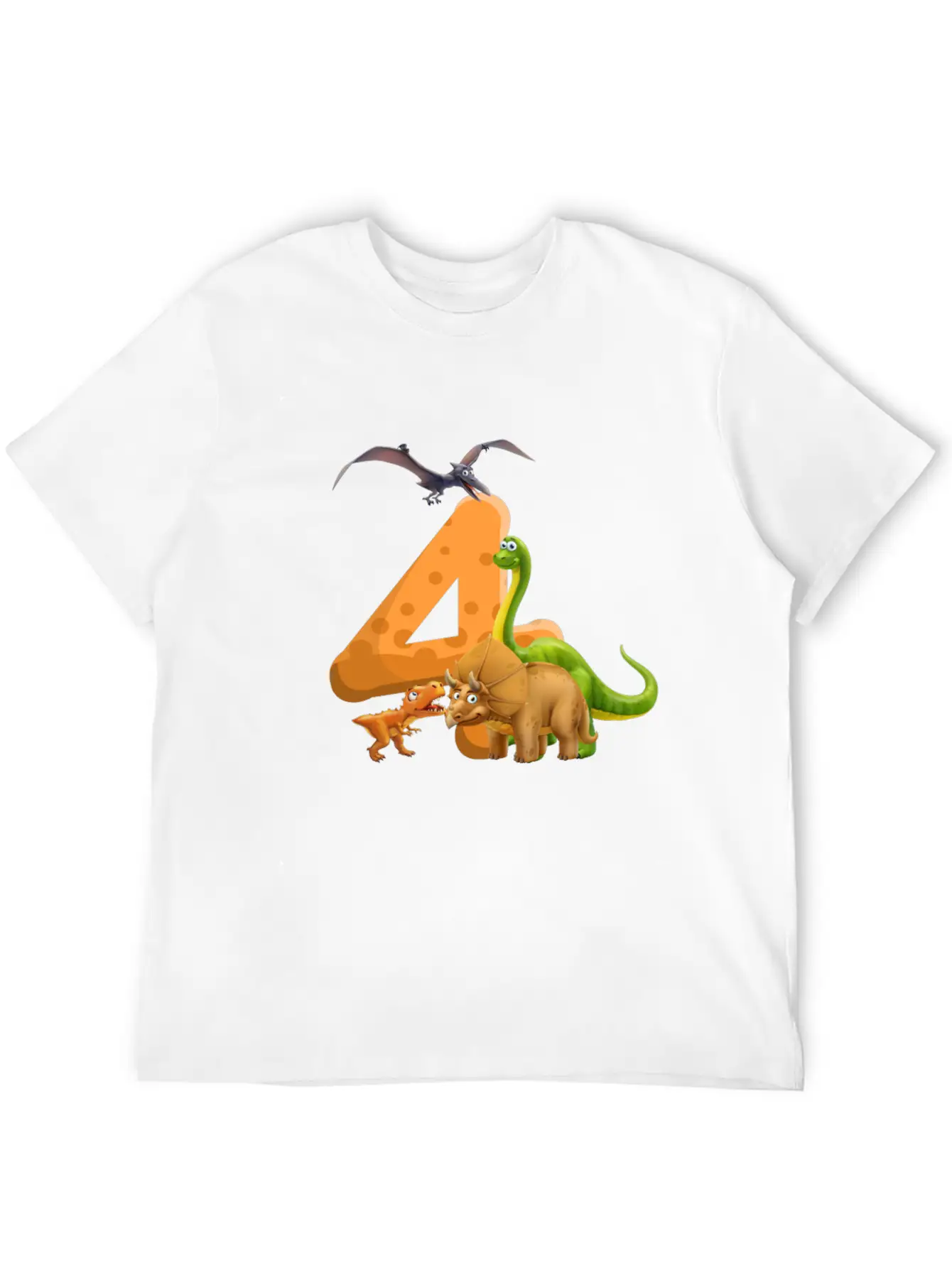 4 Year Old Boy Dinosaur 4th Birthday Timeless Short Sleeve Tee – Comfy And Minimalist Design