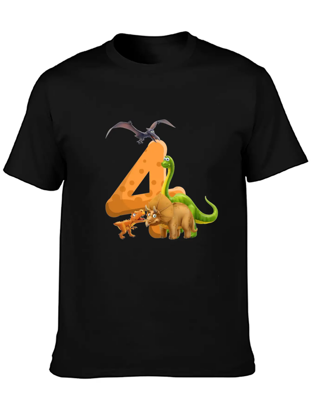 4 Year Old Boy Dinosaur 4th Birthday Timeless Short Sleeve Tee – Comfy And Minimalist Design