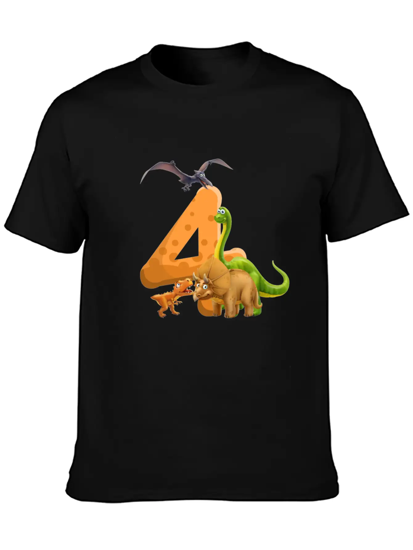 4 Year Old Boy Dinosaur 4th Birthday Timeless Short Sleeve Tee – Comfy And Minimalist Design