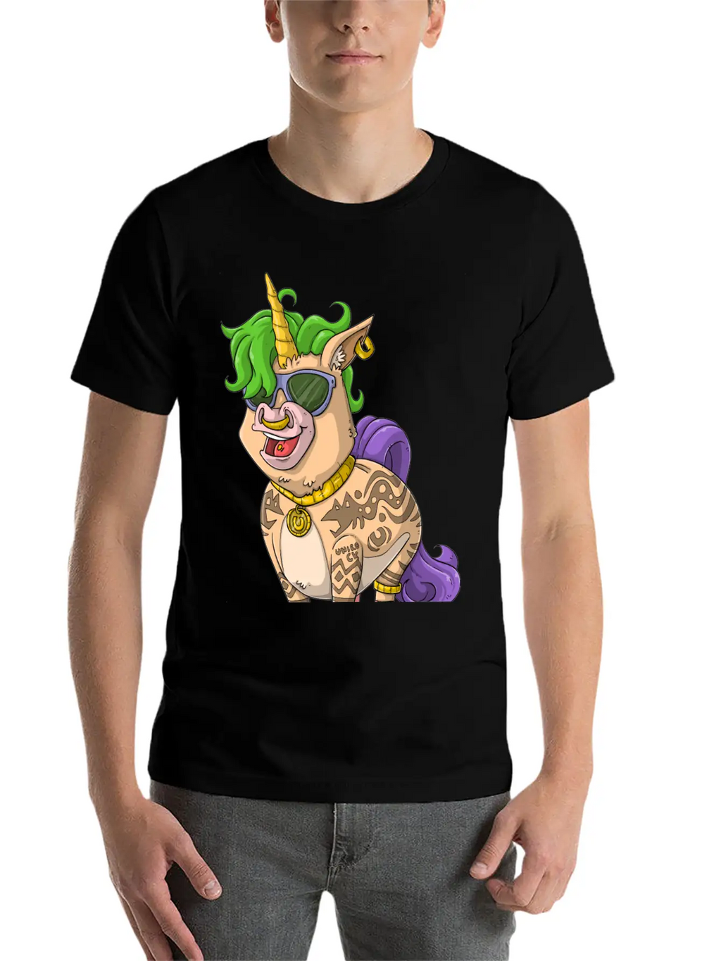 400Tattoo Unicorn / Tattooed Unicorn Relaxed Everyday Tee – Lightweight And Durable Cotton