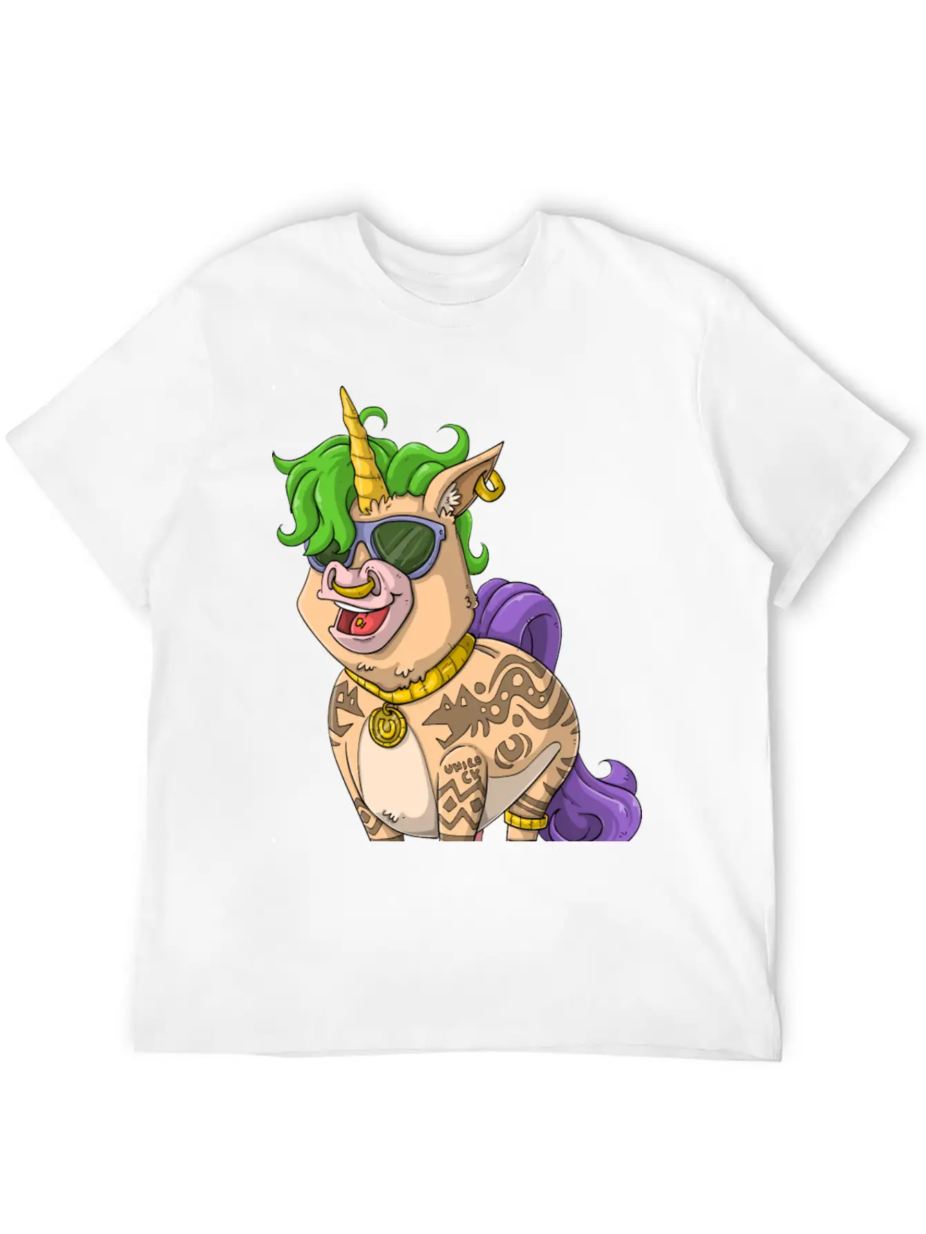 400Tattoo Unicorn / Tattooed Unicorn Relaxed Everyday Tee – Lightweight And Durable Cotton