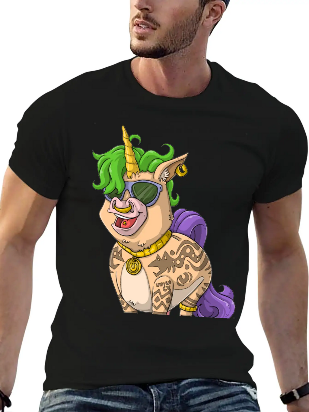 400Tattoo Unicorn / Tattooed Unicorn Relaxed Everyday Tee – Lightweight And Durable Cotton