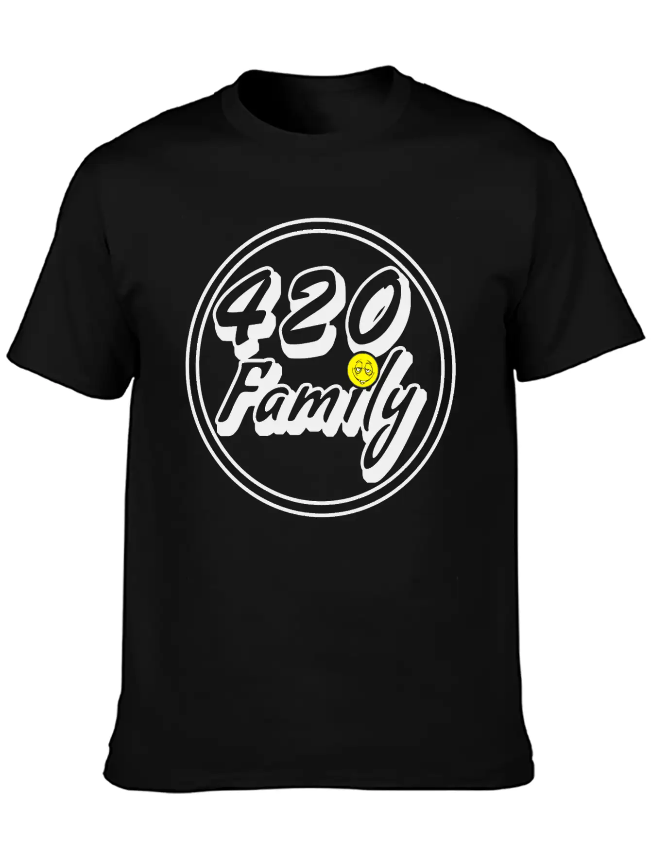 420 Family Smiley Classic Crew Neck Graphic Tee – Everyday Minimal Look