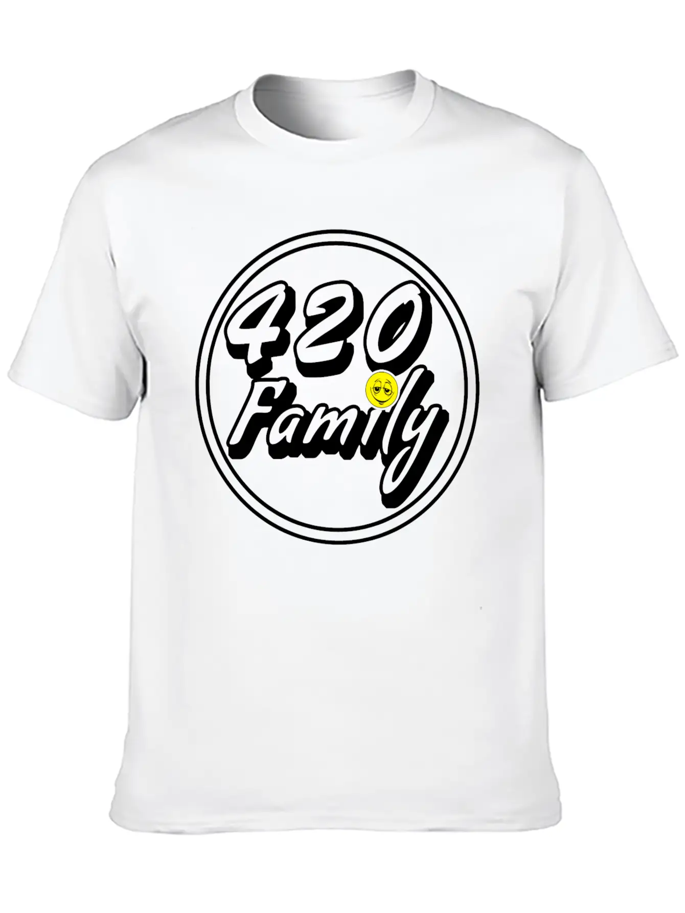 420 Family Smiley Classic Crew Neck Graphic Tee – Everyday Minimal Look