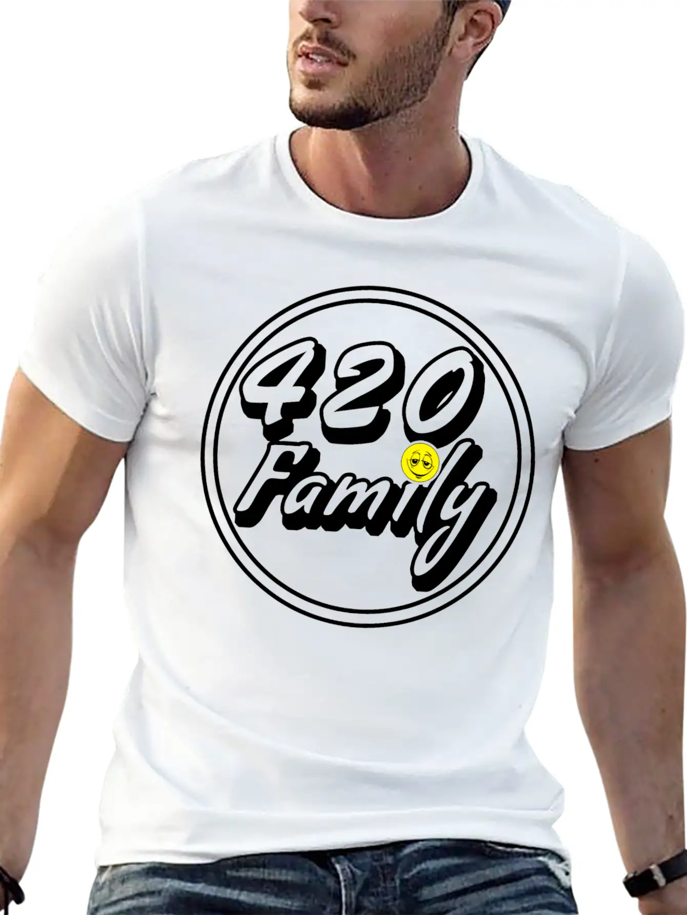 420 Family Smiley Classic Crew Neck Graphic Tee – Everyday Minimal Look