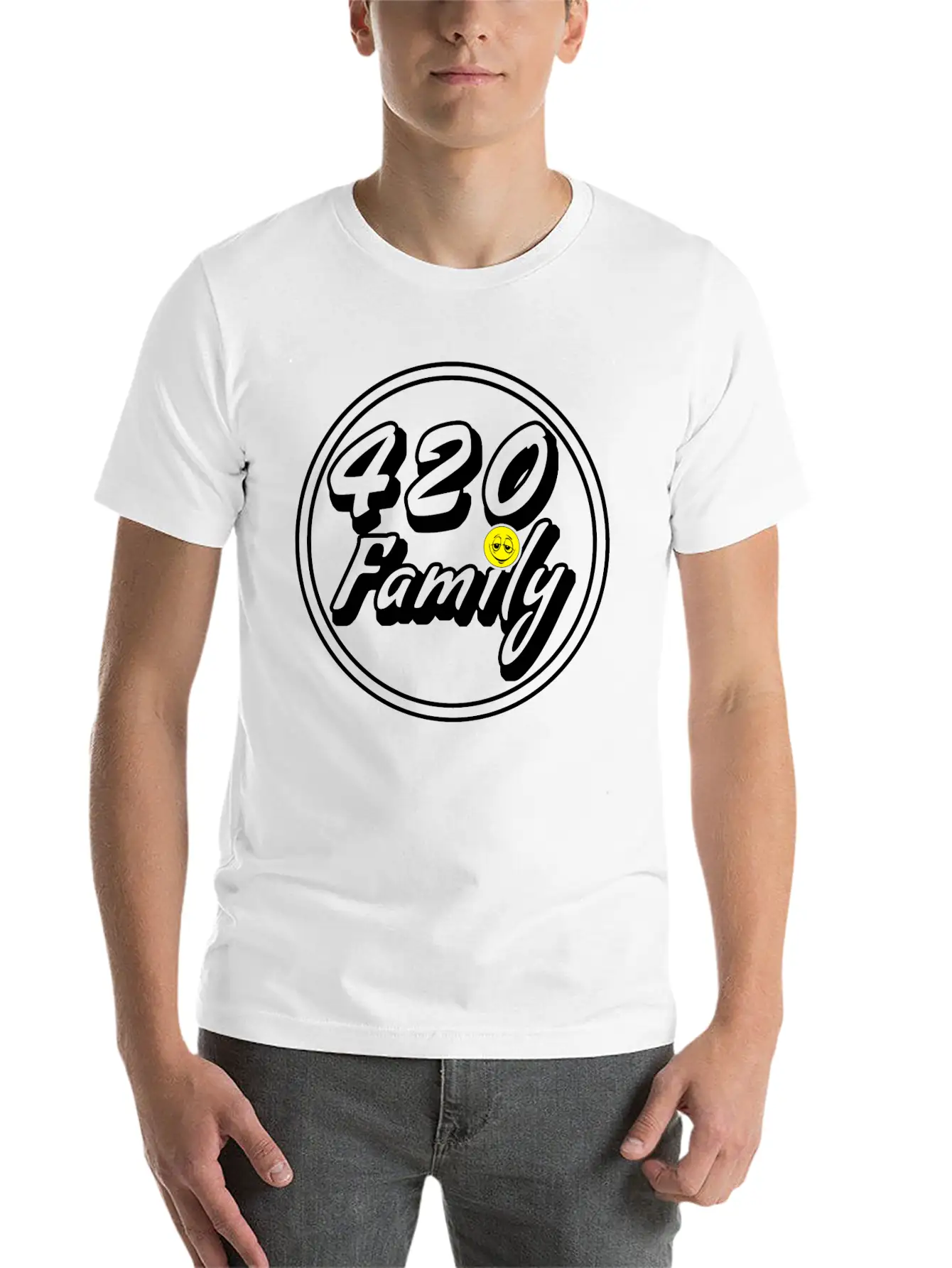 420 Family Smiley Simple Everyday Graphic Tee – Lightweight Summer Wear