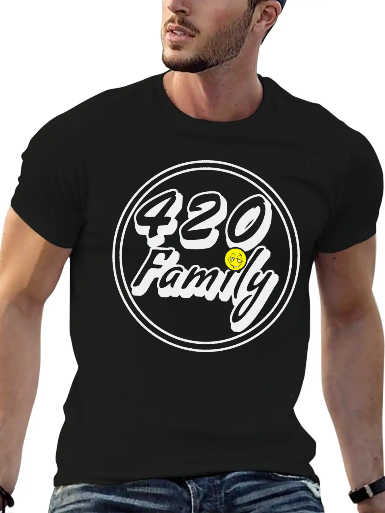 420 Family Smiley Simple Everyday Graphic Tee – Lightweight Summer Wear